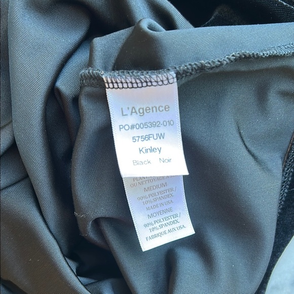 L’AGENCE Black Square Neck Velvet Top | Medium - Picture 5 of 5